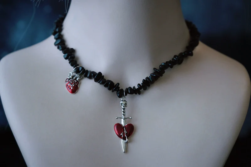 Strange Sugar - Handmade Gothic Lolita Choker, Multiple Pendant - Image 5