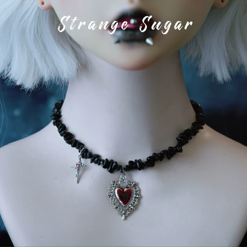 Strange Sugar - Handmade Gothic Lolita Choker, Multiple Pendant - Image 6