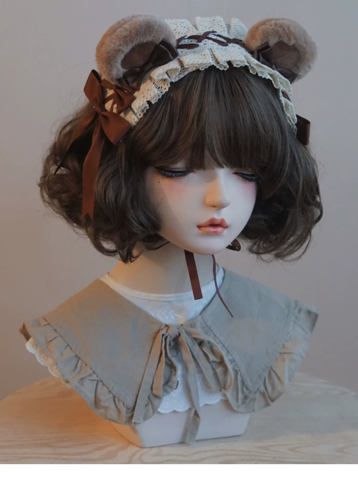 Besozealous - Handmade Lolita KC Animal Ear Coffee Hairband - Image 10