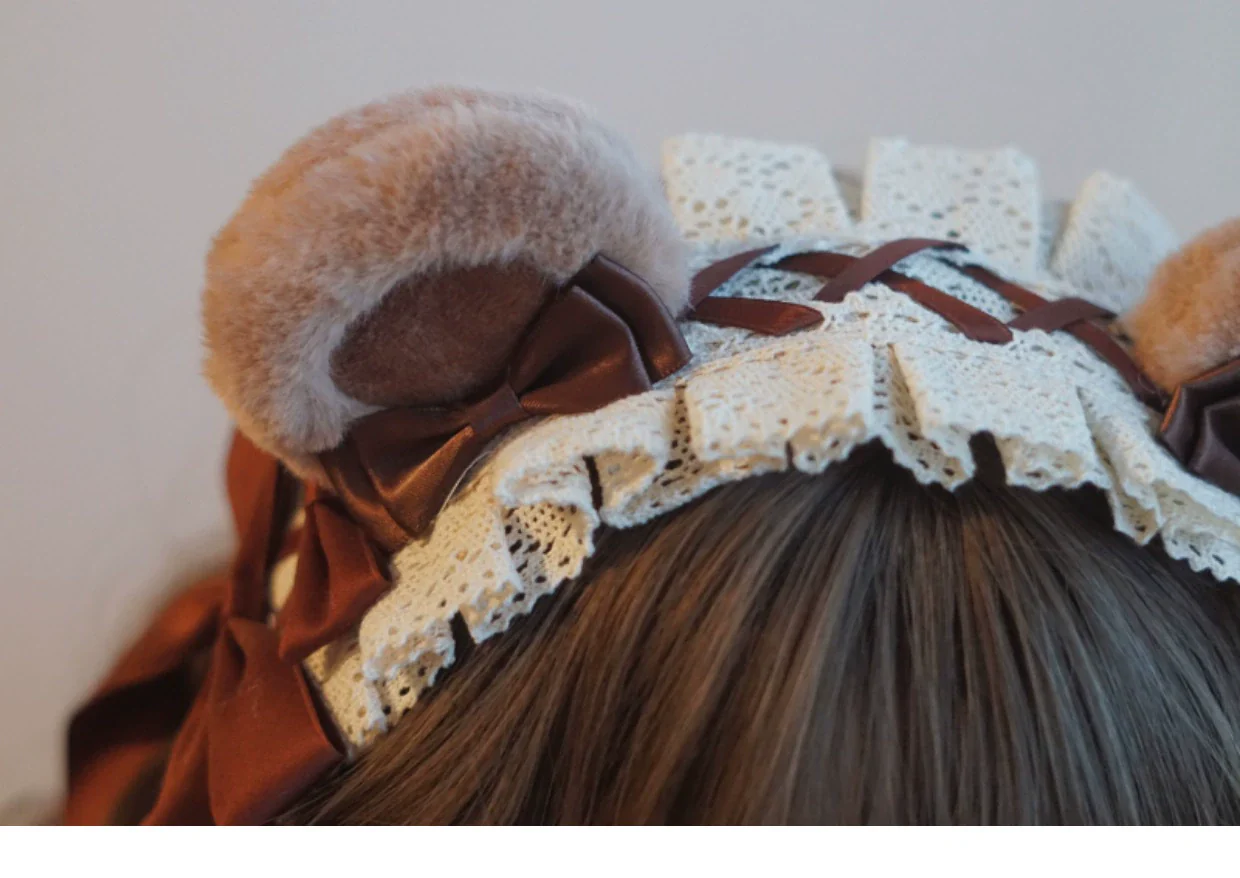 Besozealous - Handmade Lolita KC Animal Ear Coffee Hairband - Image 12