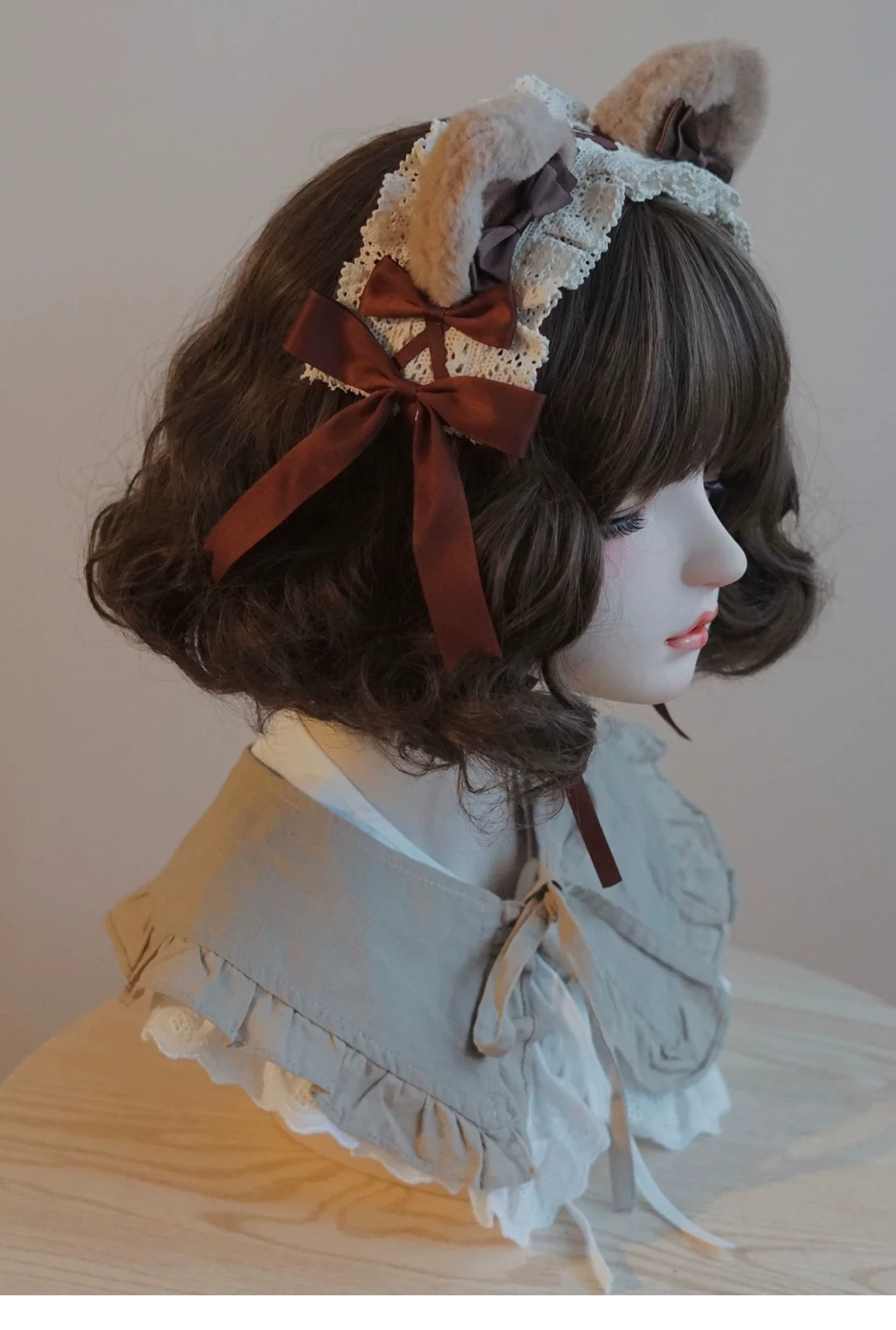 Besozealous - Handmade Lolita KC Animal Ear Coffee Hairband - Image 16