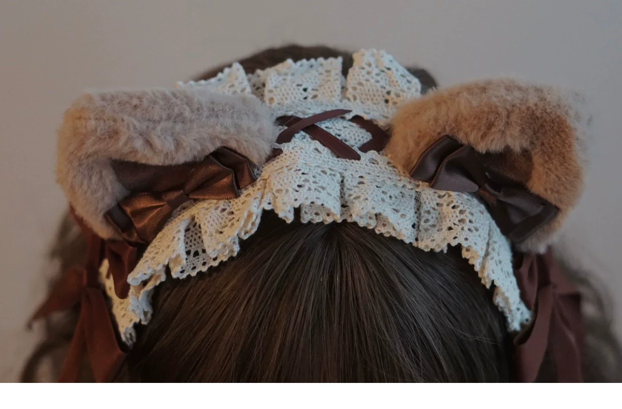 Besozealous - Handmade Lolita KC Animal Ear Coffee Hairband - Image 19