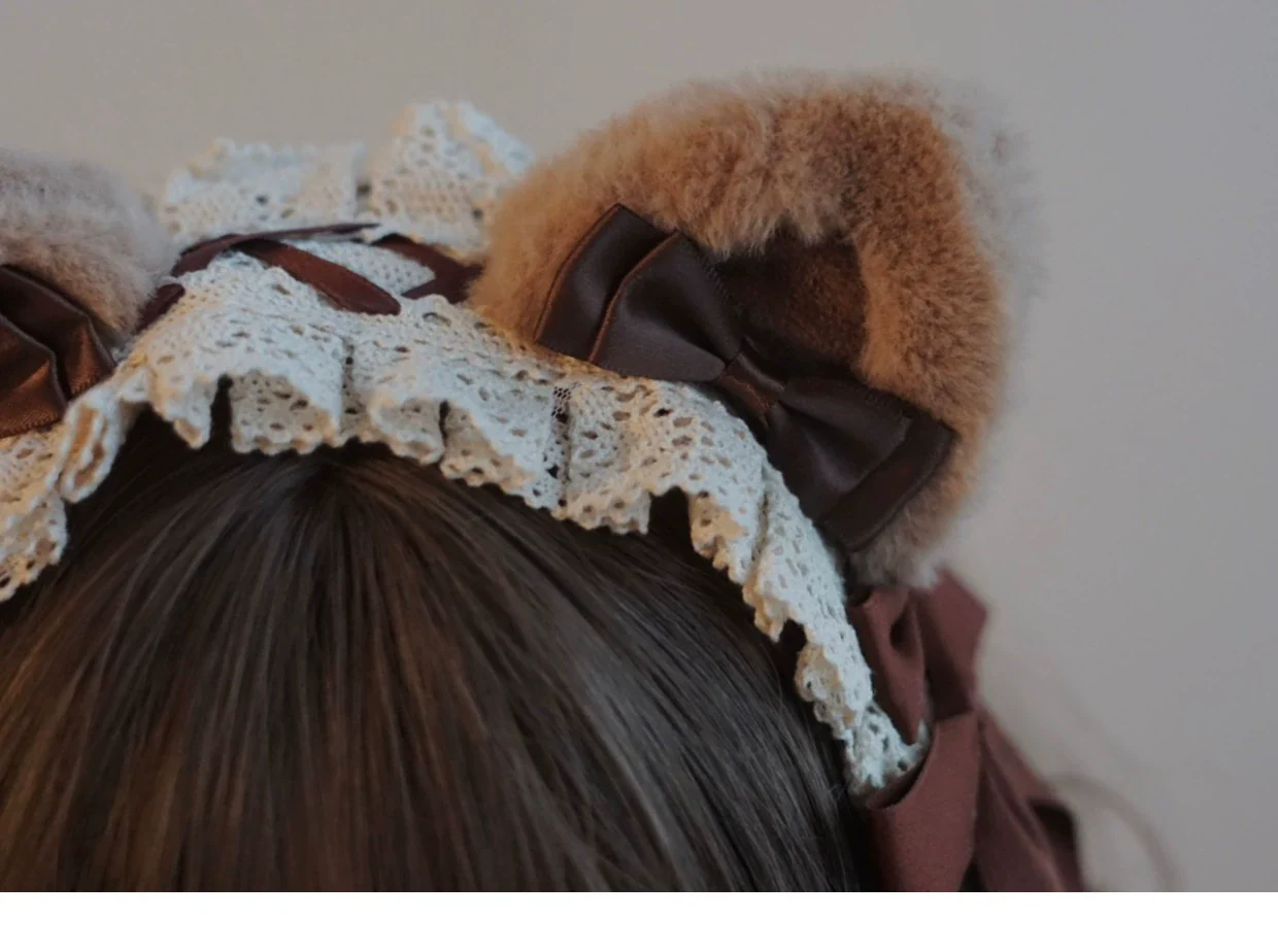 Besozealous - Handmade Lolita KC Animal Ear Coffee Hairband - Image 20