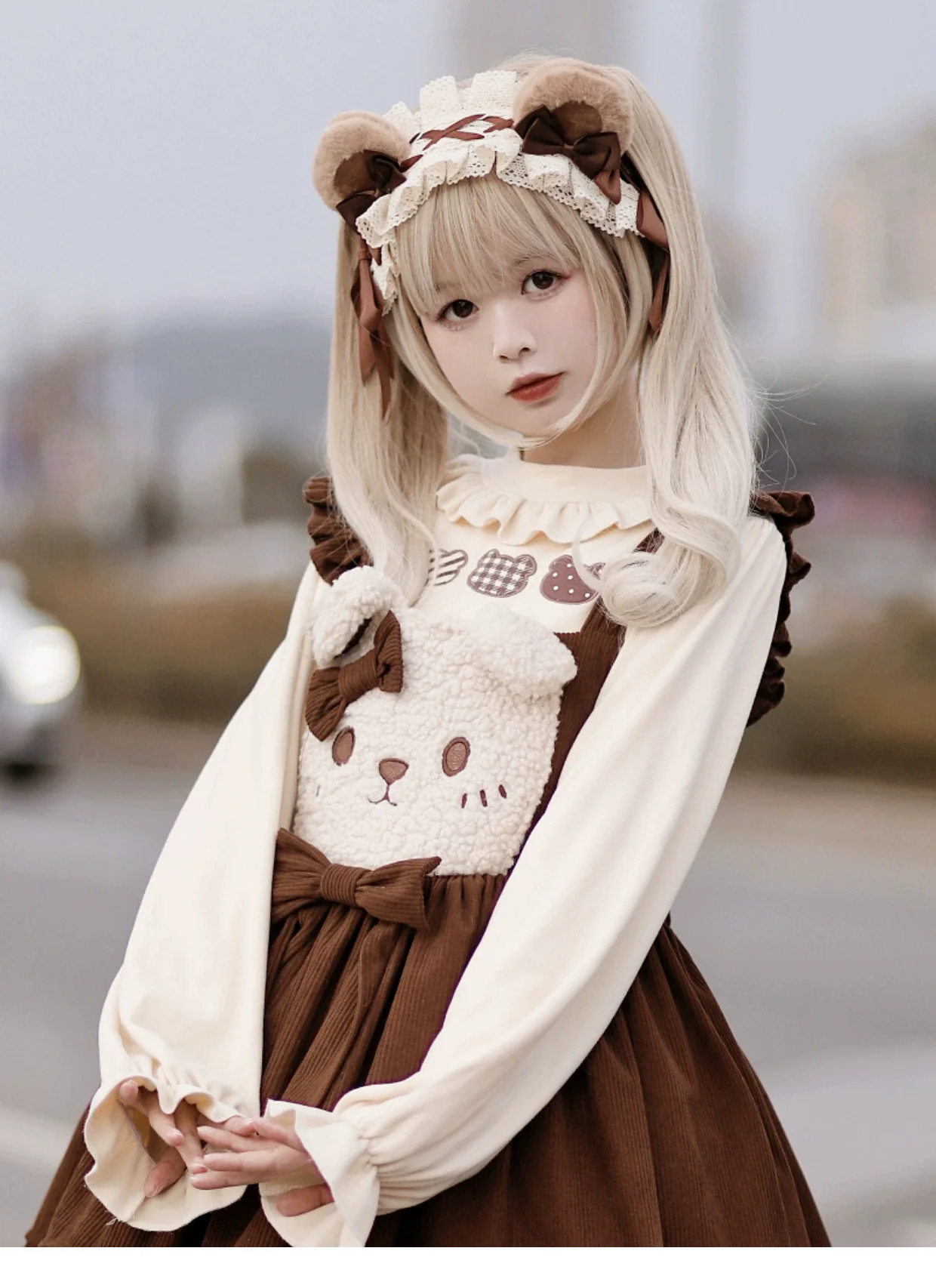 Besozealous - Handmade Lolita KC Animal Ear Coffee Hairband - Image 3