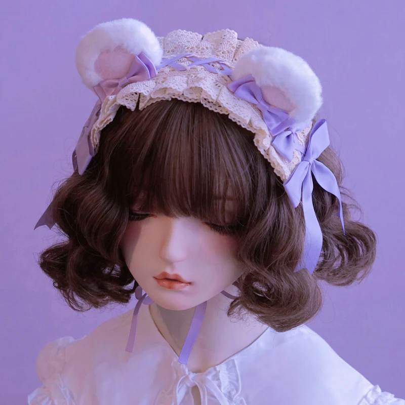 Besozealous - Handmade Lolita KC Animal Ear Coffee Hairband - Image 43