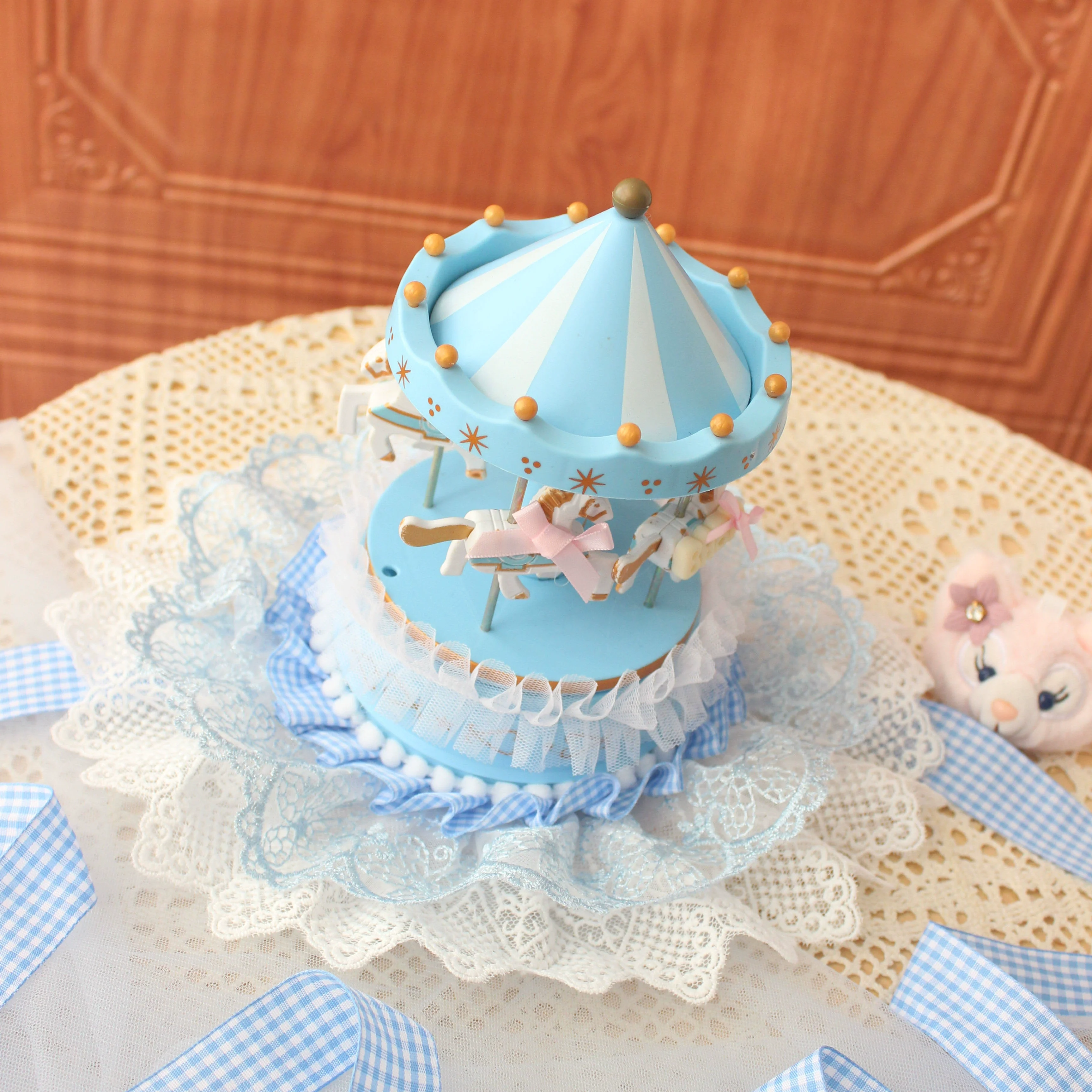 Deer Girl - Handmade Lolita Mini Top Hat Carousel Circus Lace Hat - Image 5