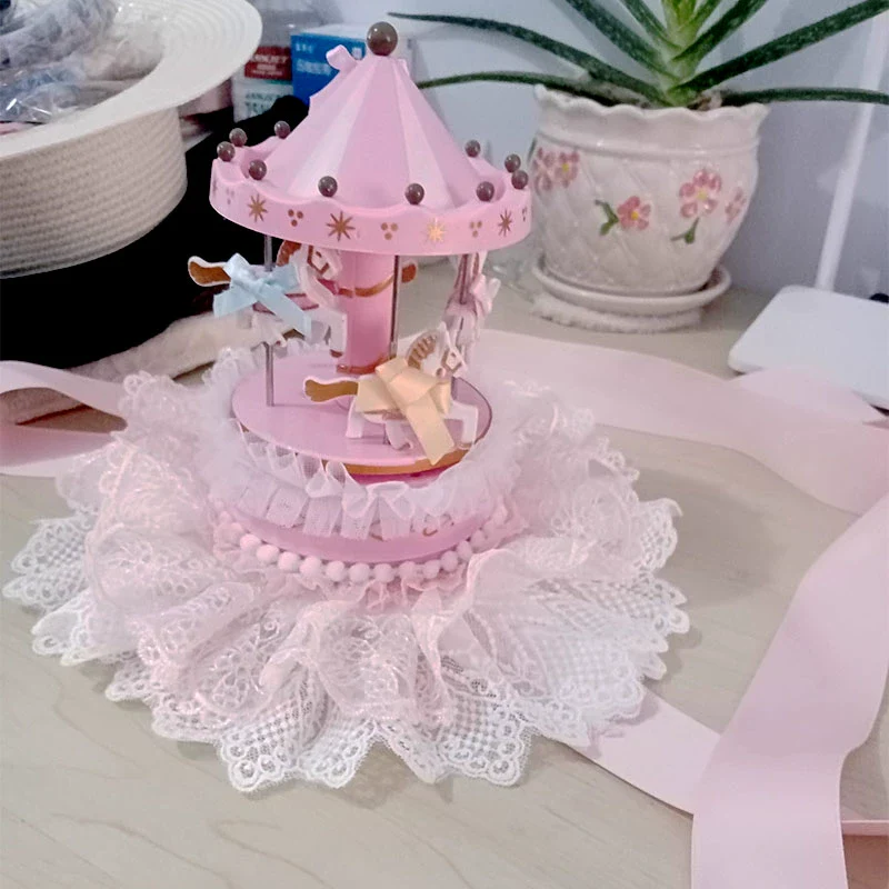 Deer Girl - Handmade Lolita Mini Top Hat Carousel Circus Lace Hat - Image 7