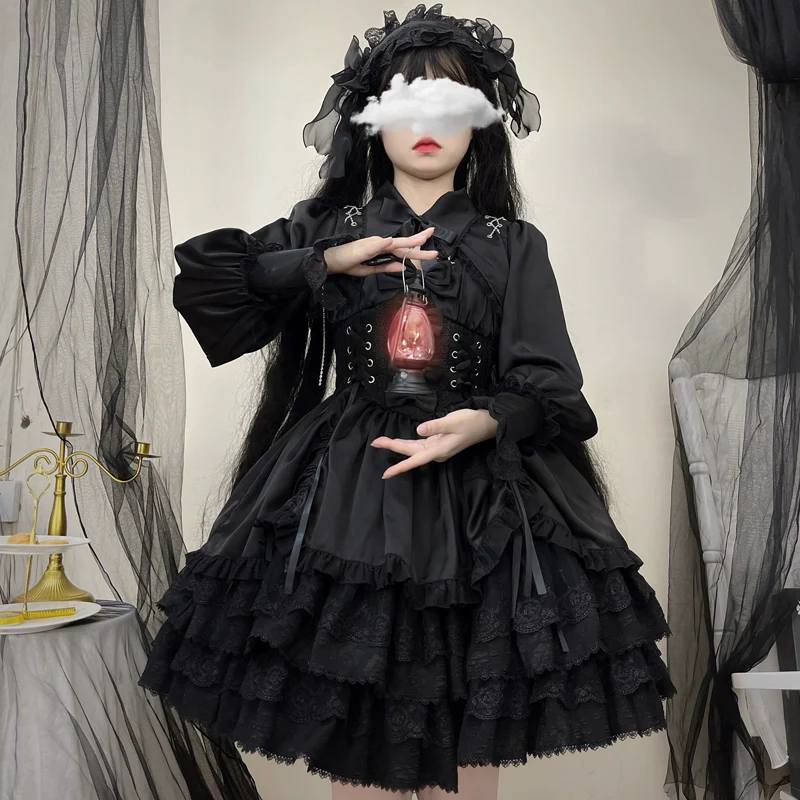 Hanguliang - Cross Medal - Dark Gothic Lolita JSK and Bolero - Image 10