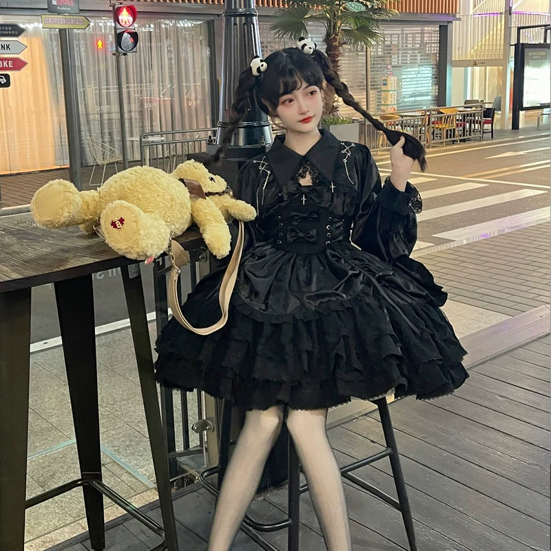 Hanguliang - Cross Medal - Dark Gothic Lolita JSK and Bolero - Image 8