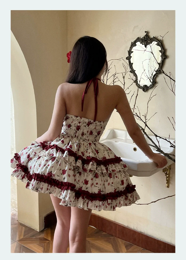 Diamond Honey Lolita - Heart Rose - Vintage Lolita Jumper Dress Retro Rose Lolita JSK - Image 12
