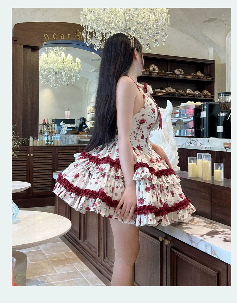 Diamond Honey Lolita - Heart Rose - Vintage Lolita Jumper Dress Retro Rose Lolita JSK - Image 17