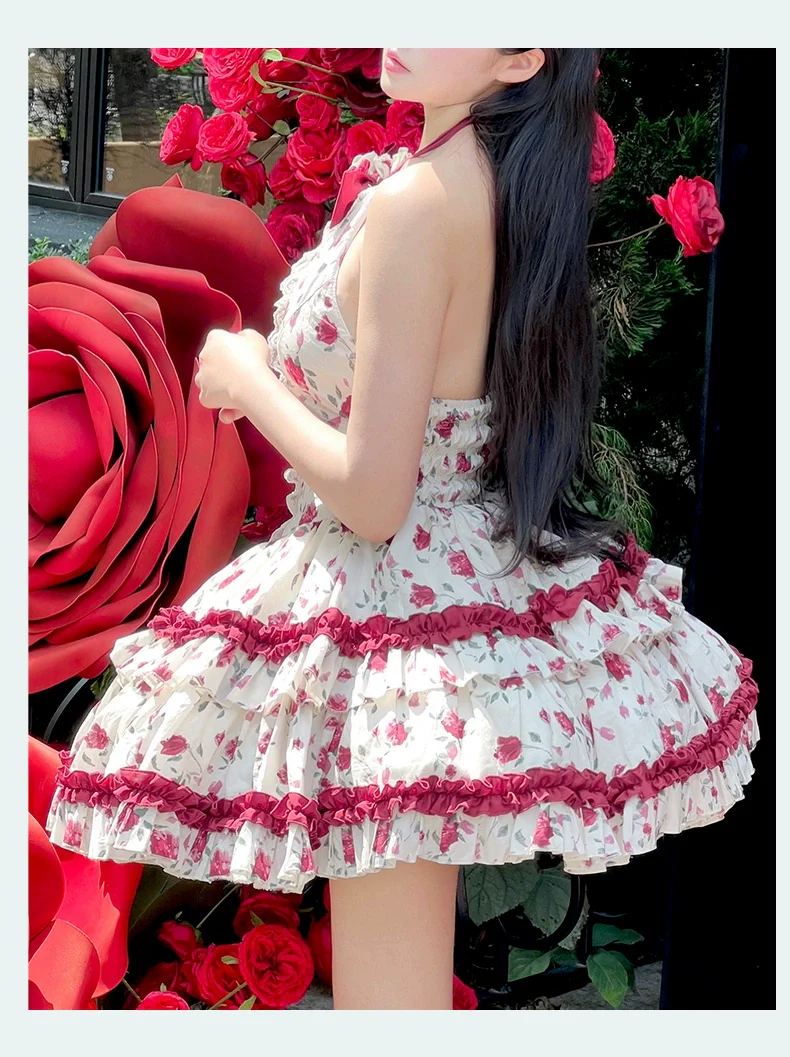 Diamond Honey Lolita - Heart Rose - Vintage Lolita Jumper Dress Retro Rose Lolita JSK - Image 20