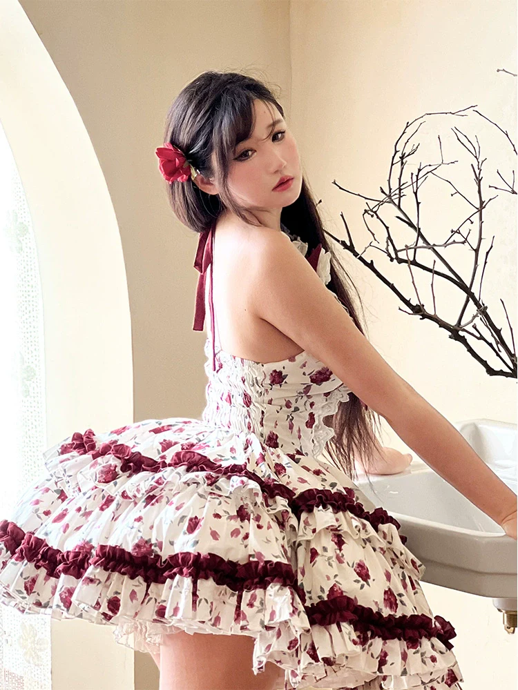 Diamond Honey Lolita - Heart Rose - Vintage Lolita Jumper Dress Retro Rose Lolita JSK - Image 9