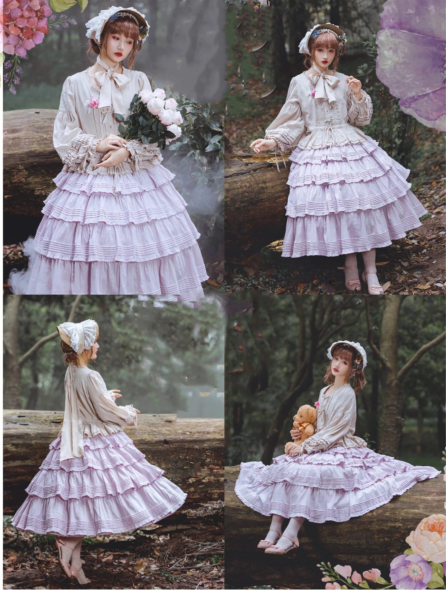 Heidi Cotton Lolita Tiered SK Skirt - Image 24