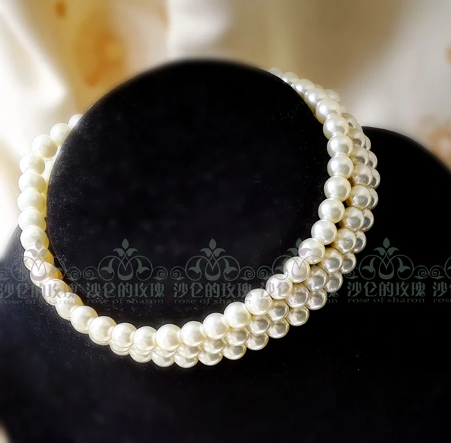 Hepburn time - Retro Elegant Tiered Pearl Choker - Image 8