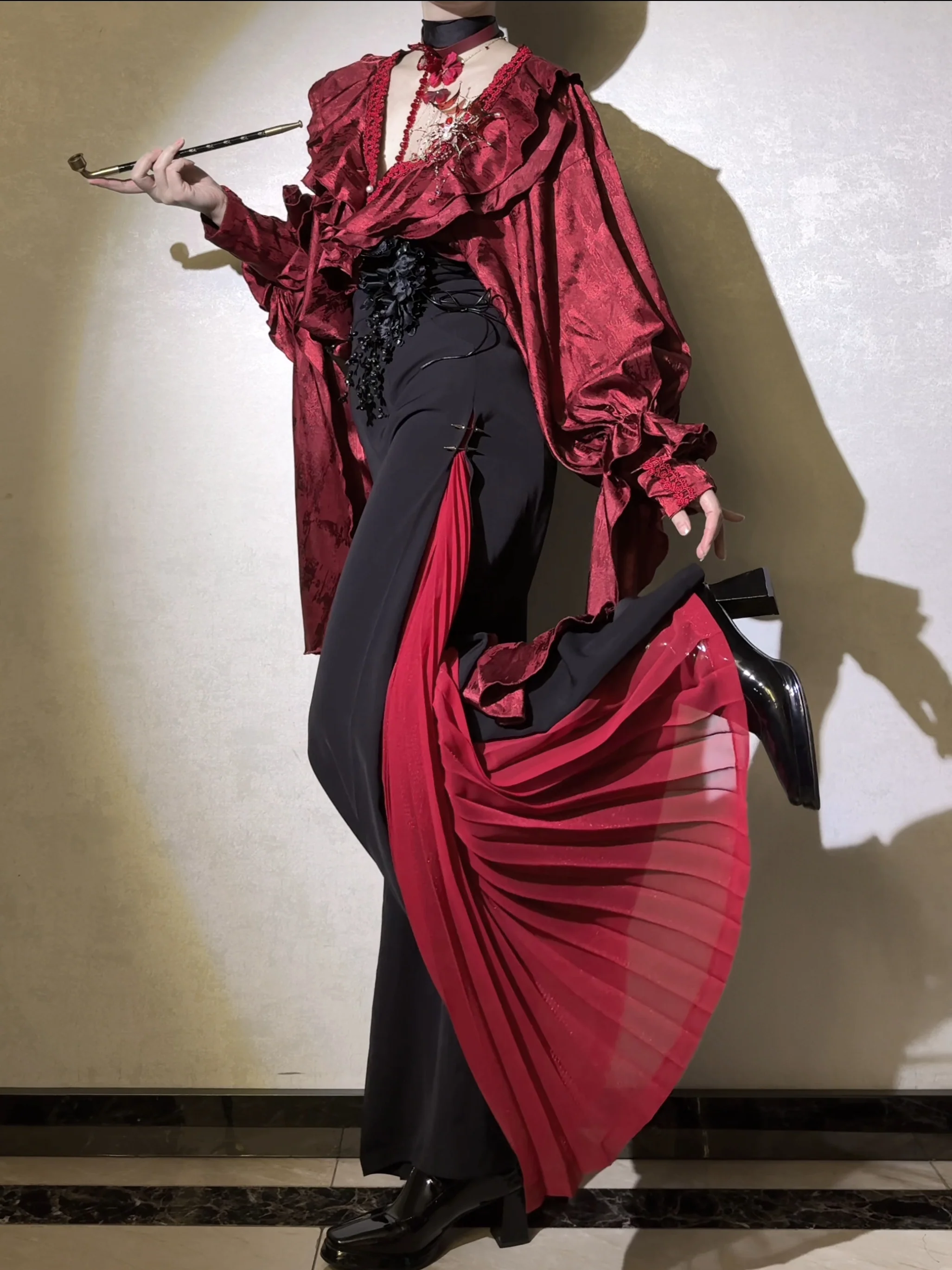 Knight Paradox - High Waist Ouji Lolita Pants, Side Pleats - Image 10
