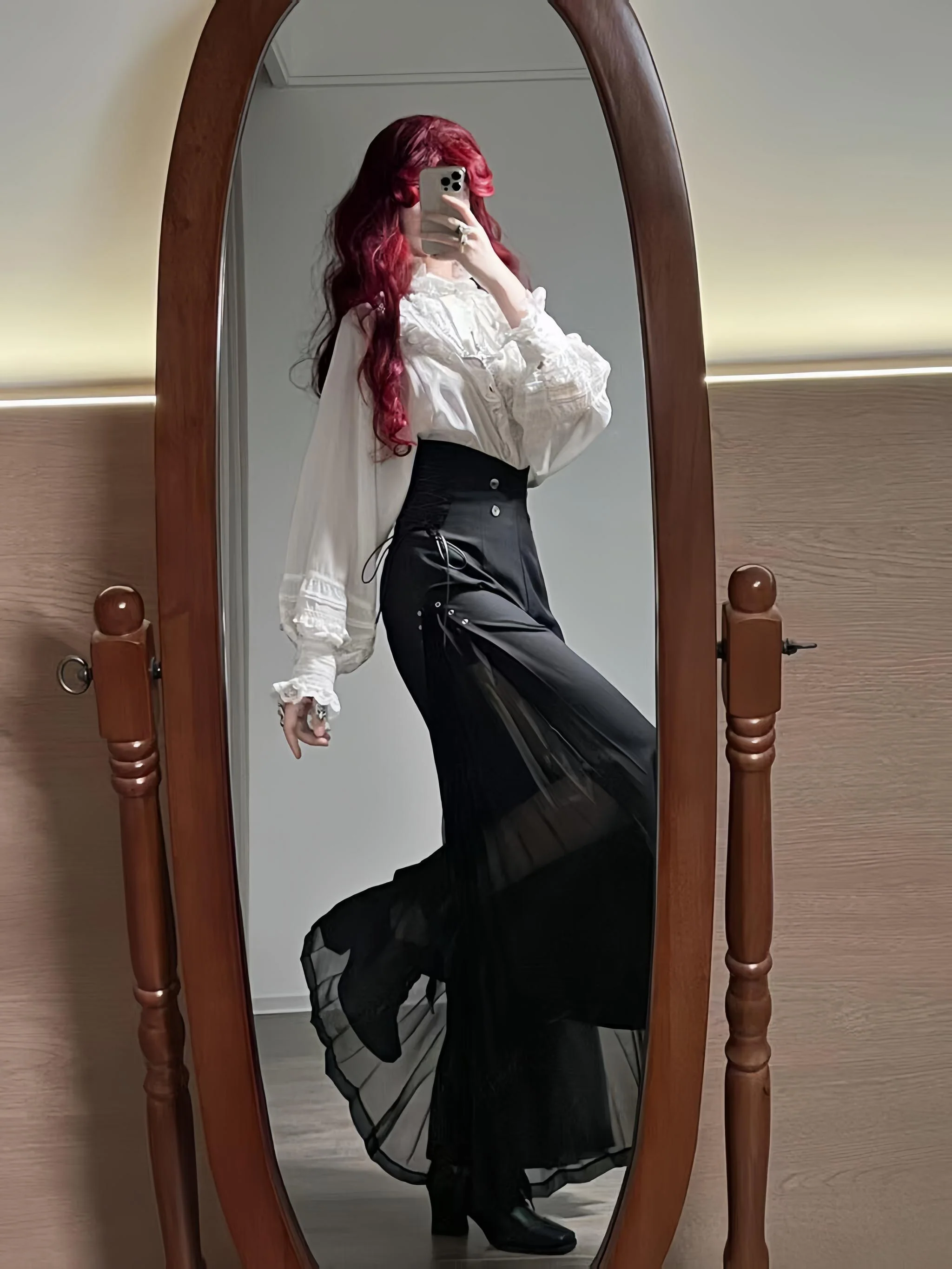 Knight Paradox - High Waist Ouji Lolita Pants, Side Pleats - Image 2
