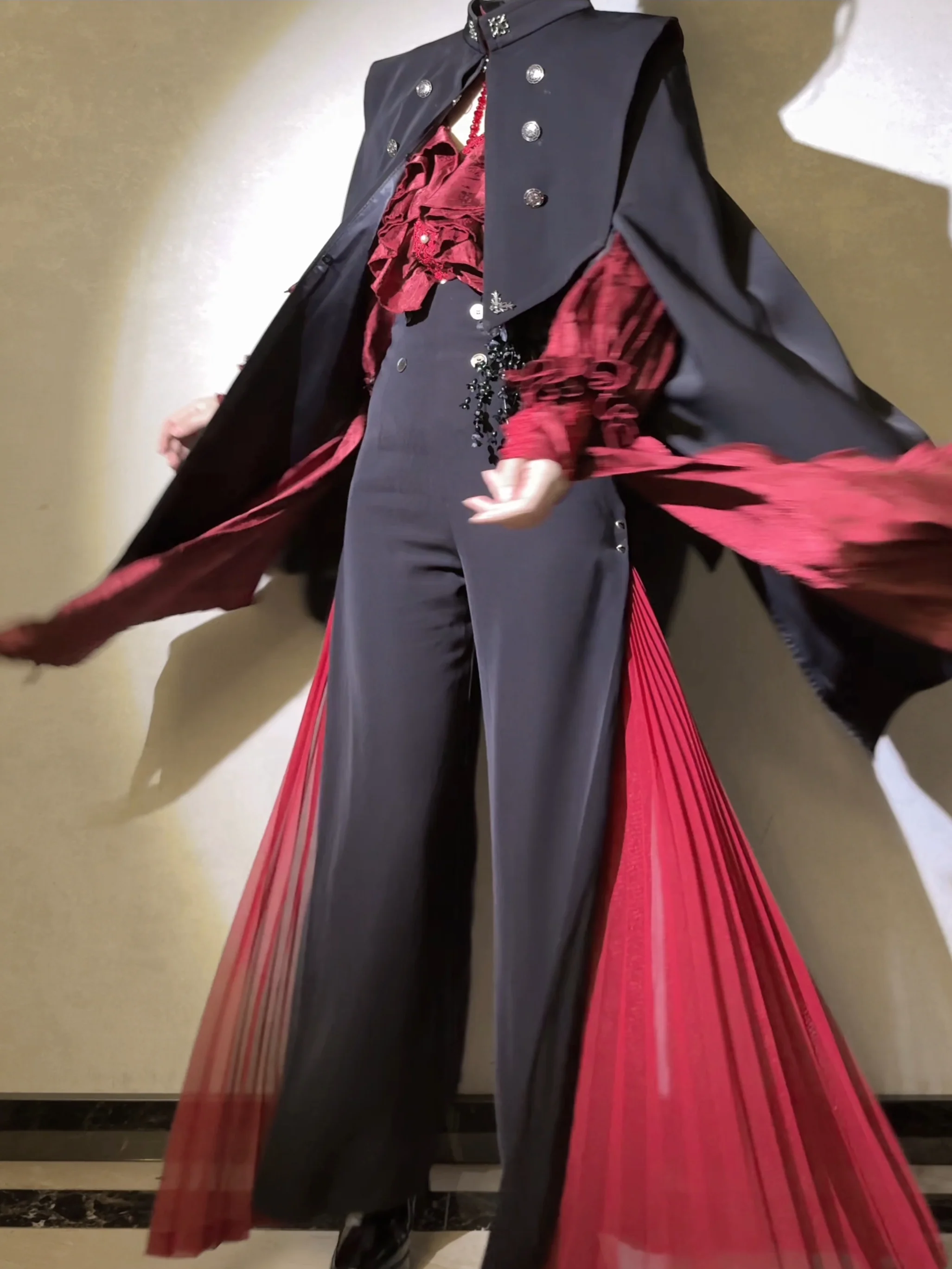 Knight Paradox - High Waist Ouji Lolita Pants, Side Pleats - Image 6