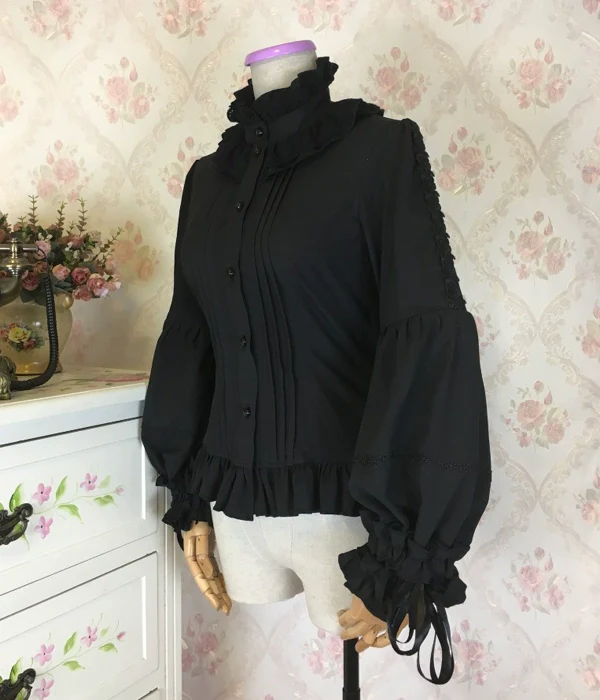 Princess tailor lolita - Hime-Sleeve Gothic Lolita Blouse, Adjustable Cuffs - Image 17