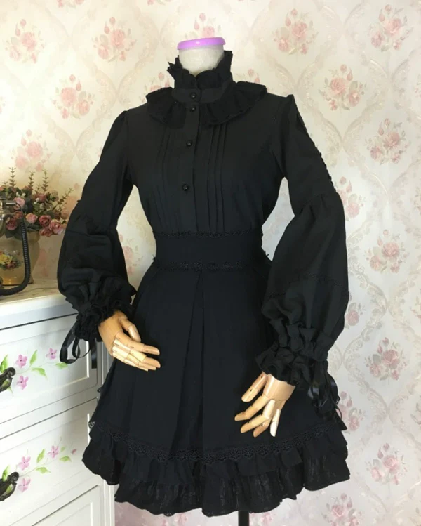 Princess tailor lolita - Hime-Sleeve Gothic Lolita Blouse, Adjustable Cuffs - Image 18