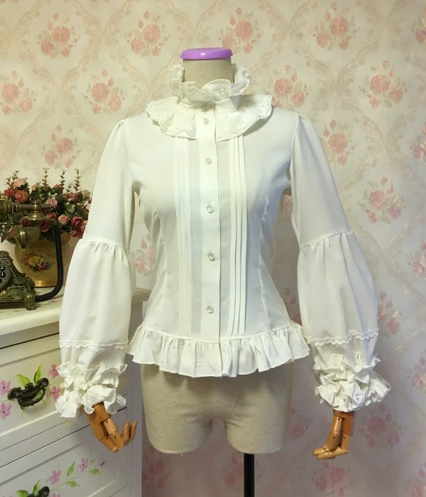 Princess tailor lolita - Hime-Sleeve Gothic Lolita Blouse, Adjustable Cuffs - Image 21