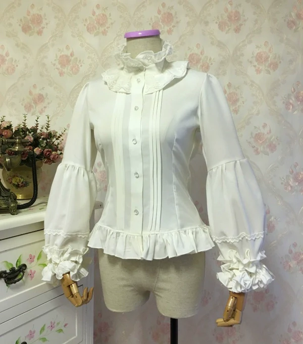 Princess tailor lolita - Hime-Sleeve Gothic Lolita Blouse, Adjustable Cuffs - Image 22