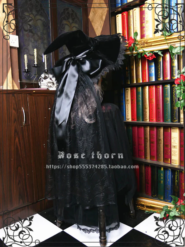 Rose Thorn - Holy Cross - 12 Colors Lolita Halloween Witch Hat - Image 30