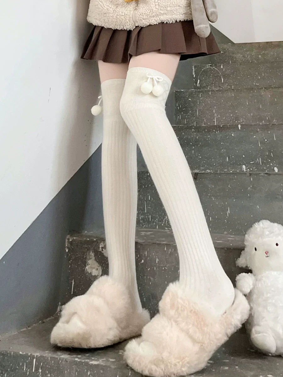 Hua Nai Cat - Sweet Lolita Stockings Thigh-High JK Socks - Image 9