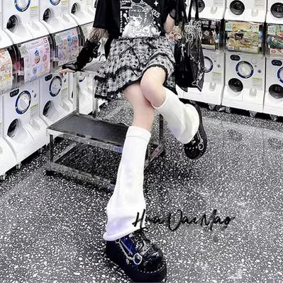 Hua Nai Cat - Winter Lolita Knit Leg Warmer Mid-Calf Socks - Image 10