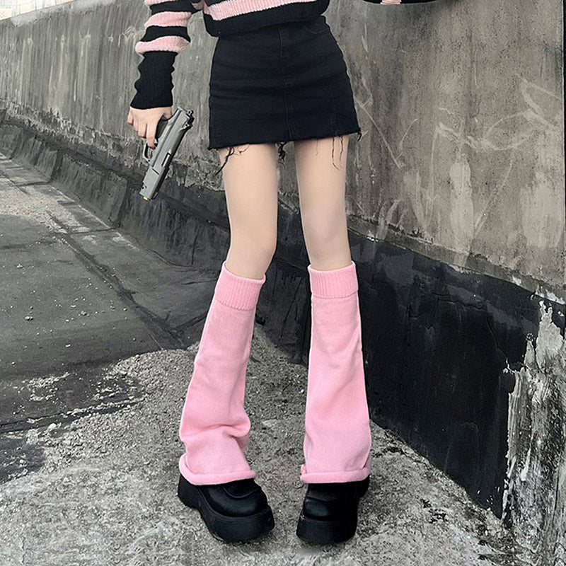Hua Nai Cat - Winter Lolita Knit Leg Warmer Mid-Calf Socks - Image 13