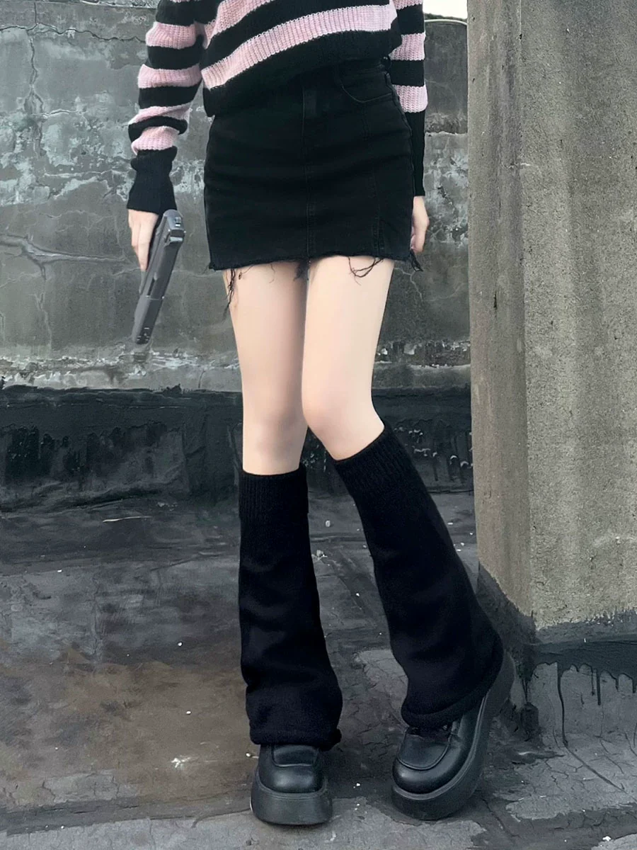 Hua Nai Cat - Winter Lolita Knit Leg Warmer Mid-Calf Socks - Image 14