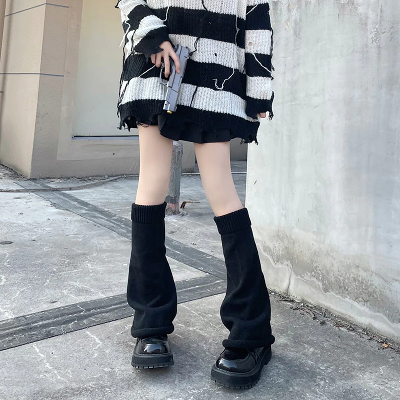 Hua Nai Cat - Winter Lolita Knit Leg Warmer Mid-Calf Socks - Image 15