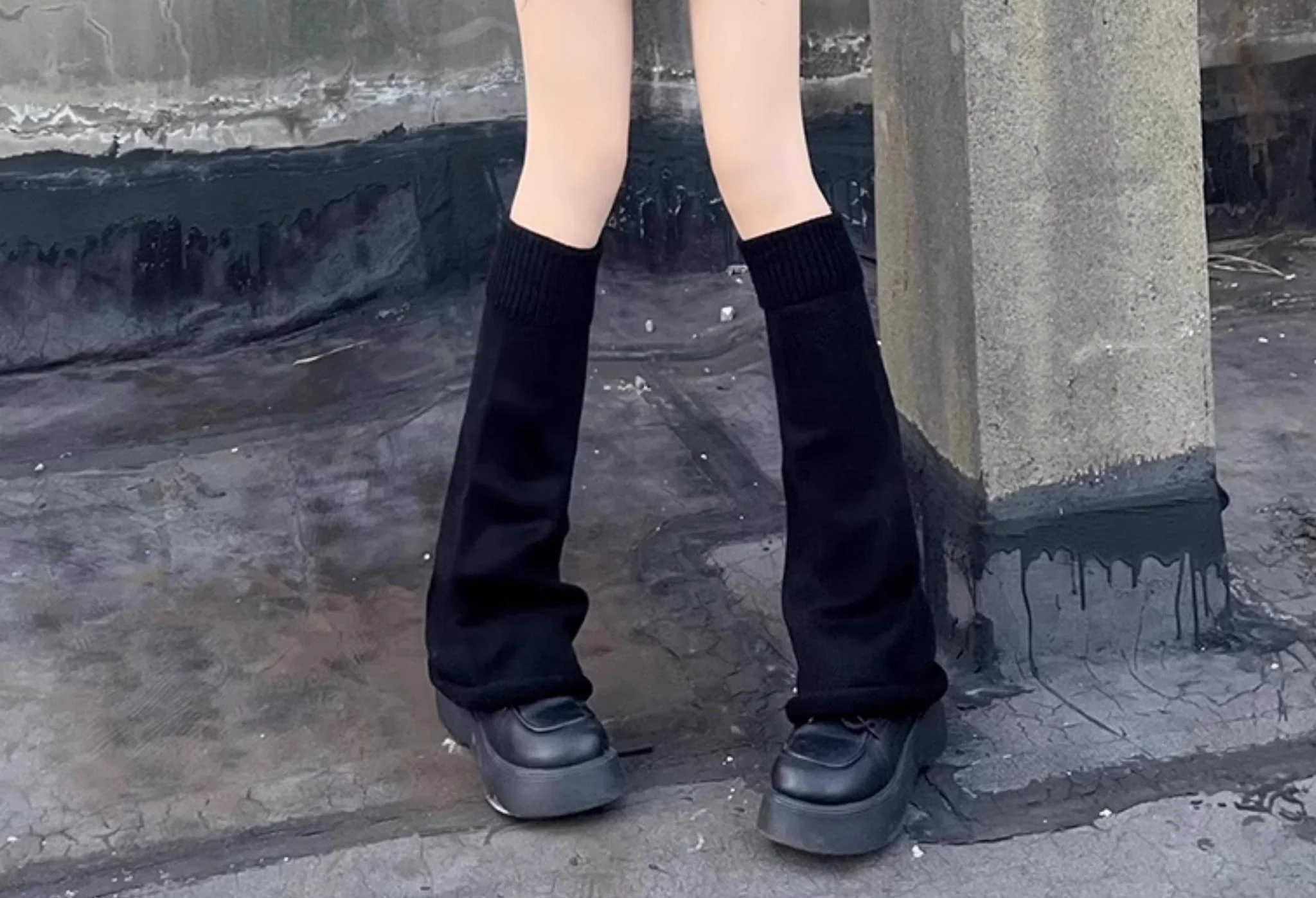 Hua Nai Cat - Winter Lolita Knit Leg Warmer Mid-Calf Socks - Image 17