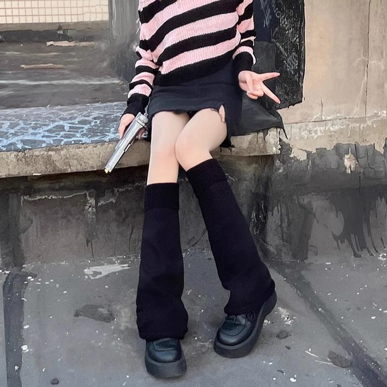 Hua Nai Cat - Winter Lolita Knit Leg Warmer Mid-Calf Socks - Image 18