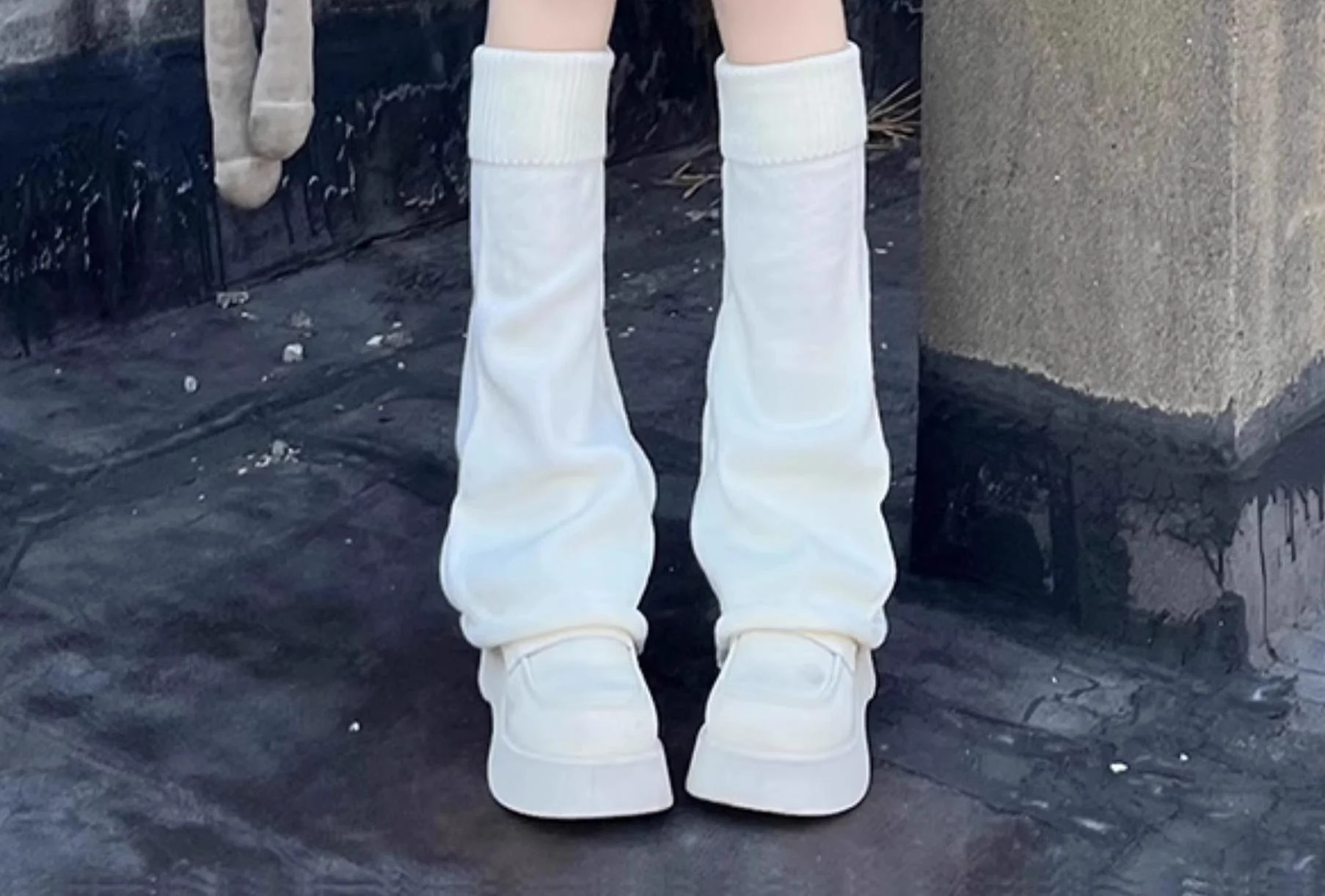 Hua Nai Cat - Winter Lolita Knit Leg Warmer Mid-Calf Socks - Image 6