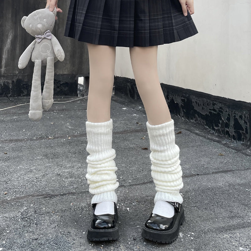 Winter Lolita Long Socks Knit Thigh-High Foot Covers - Image 2