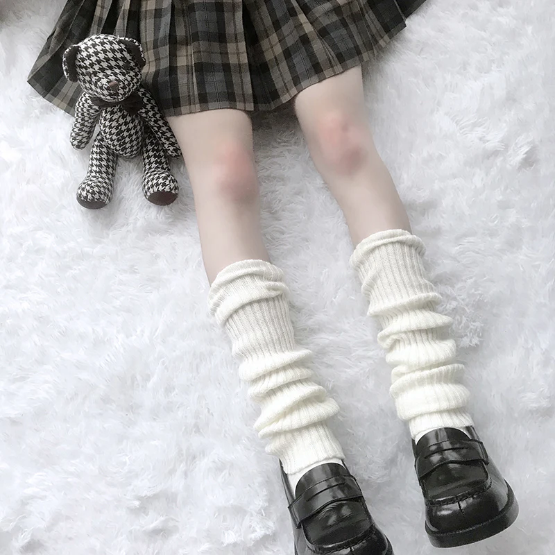 Winter Lolita Long Socks Knit Thigh-High Foot Covers - Image 5