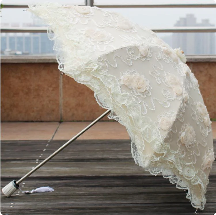 HualiBaLa - Foldable Sunscreen Lace Flounce Multicolors Lolita Parasol - Image 15