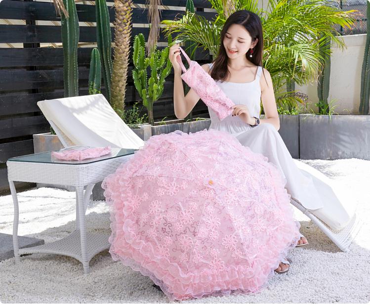 HualiBaLa - Foldable Sunscreen Sequin Princess Lolita Parasol Multicolors - Image 6