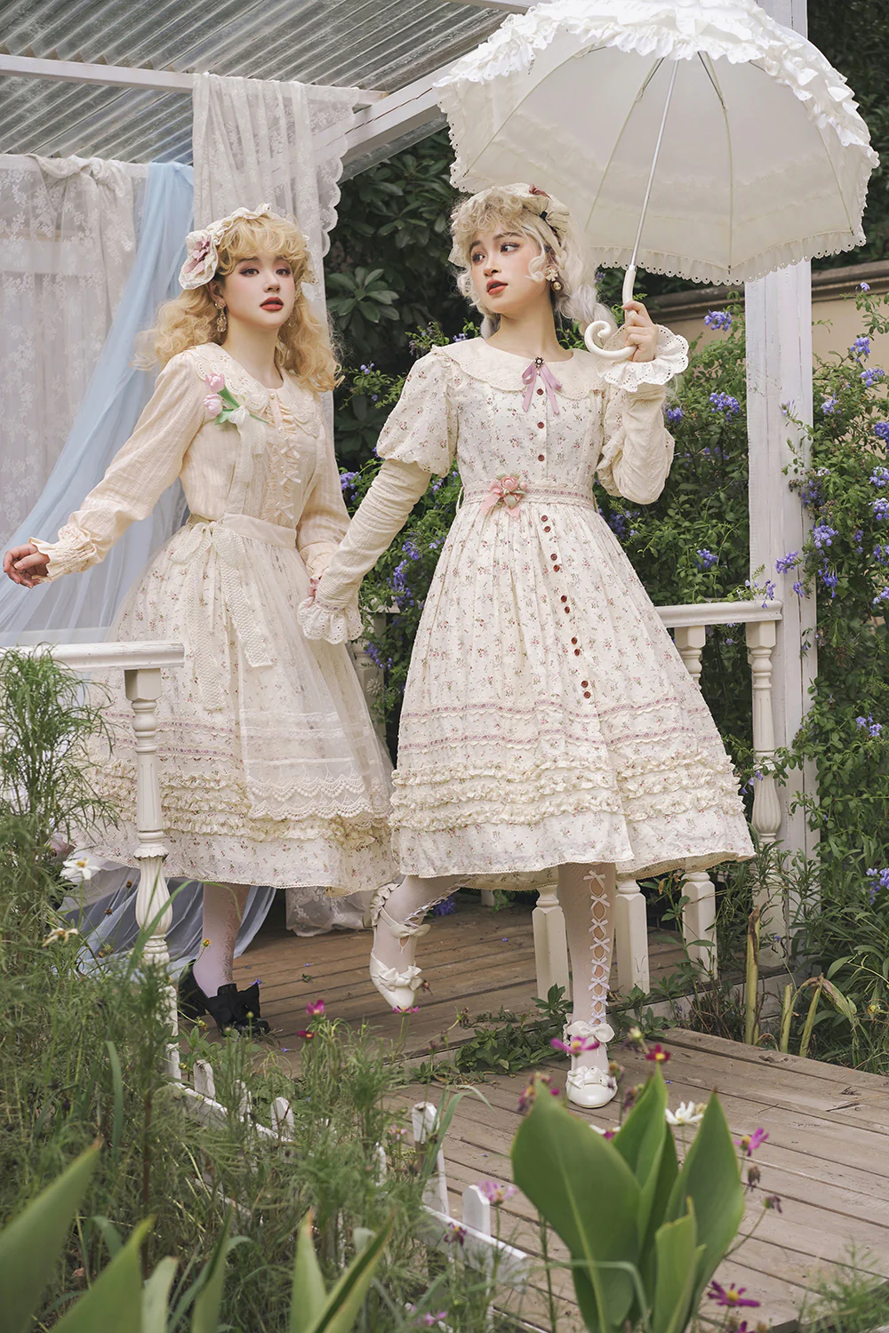 Flower and Alice - Idyllic Retro Floral Country Lolita SK - Image 13