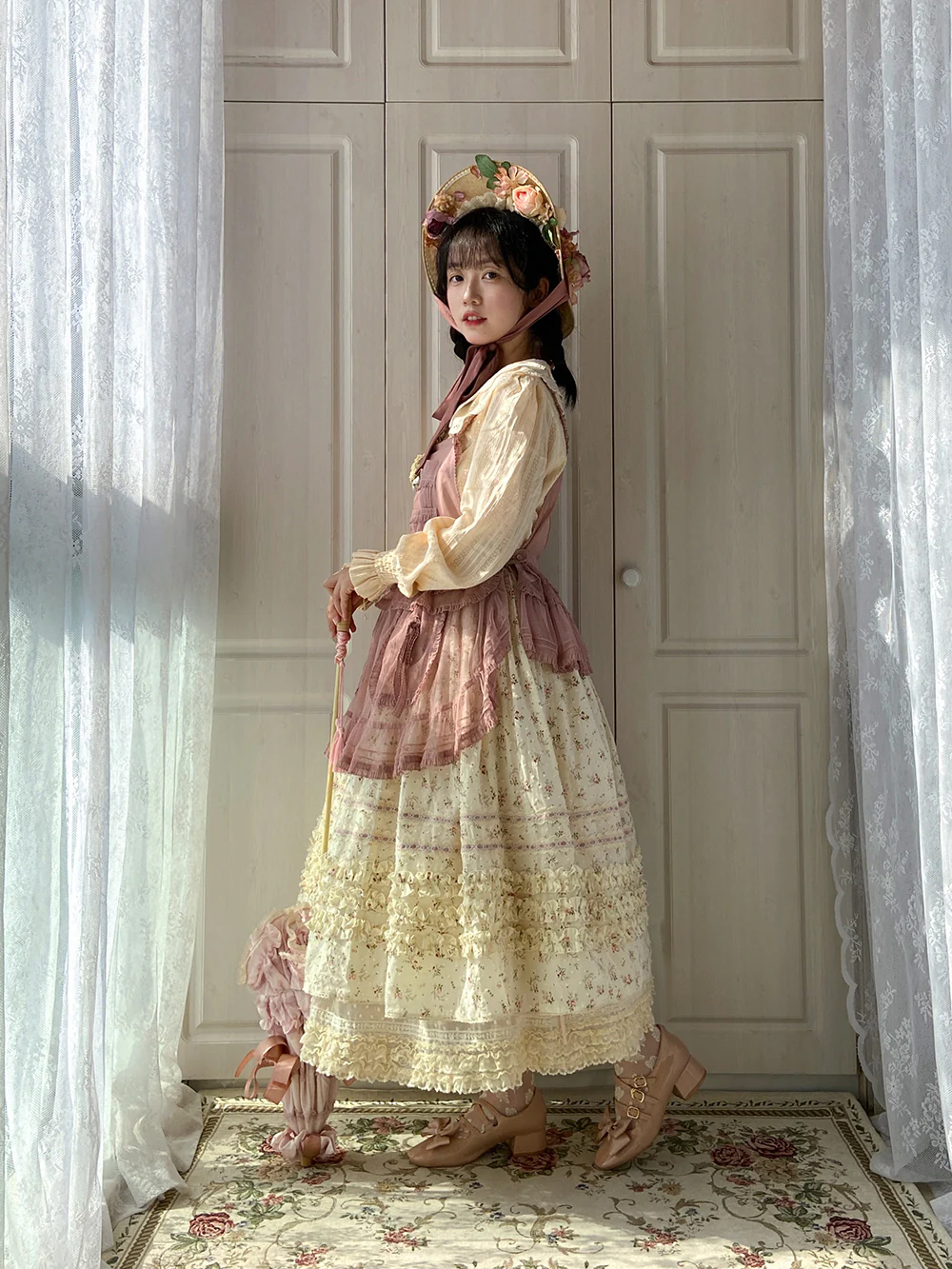 Flower and Alice - Idyllic Retro Floral Country Lolita SK - Image 26