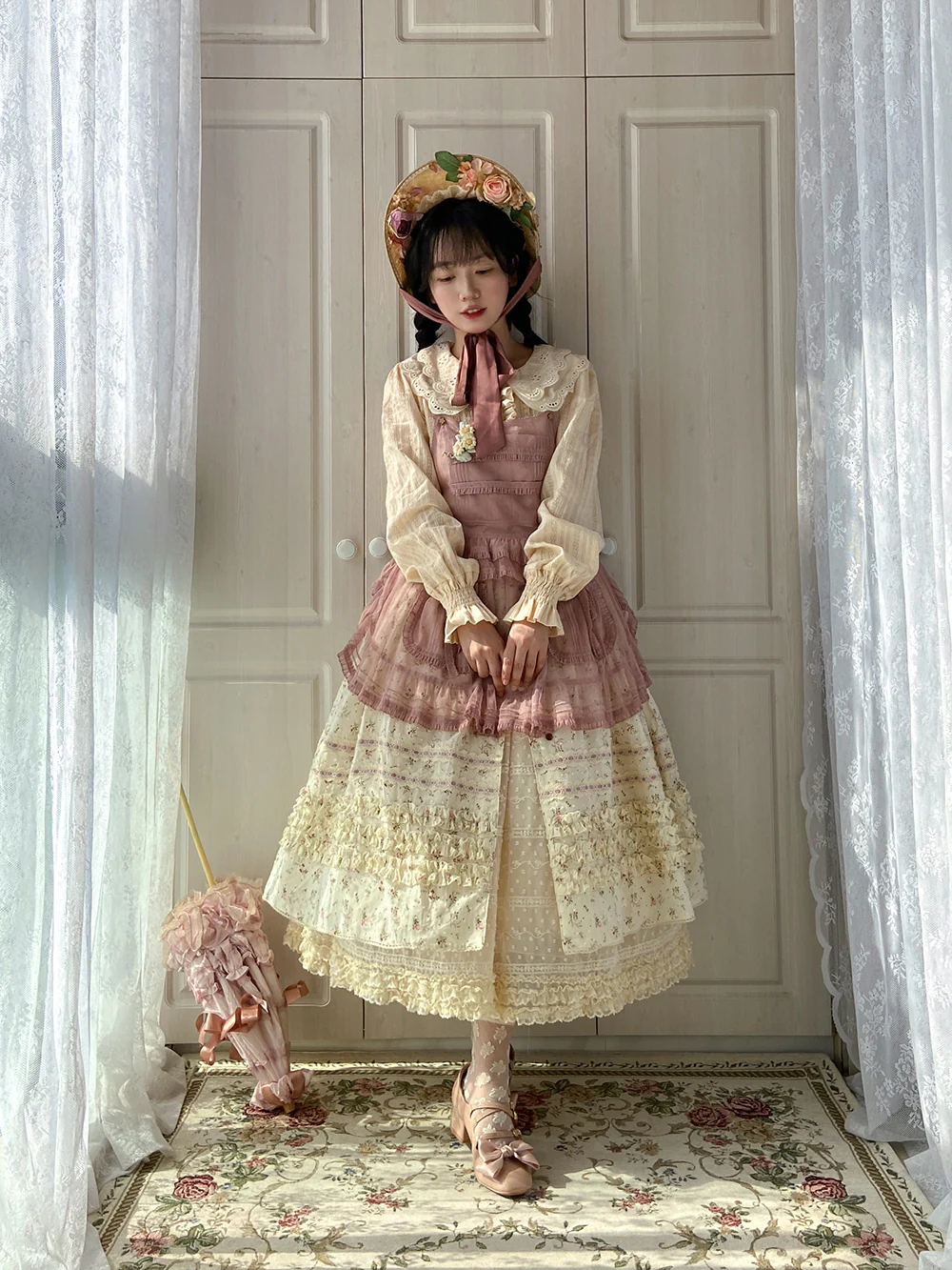 Flower and Alice - Idyllic Retro Floral Country Lolita SK - Image 27