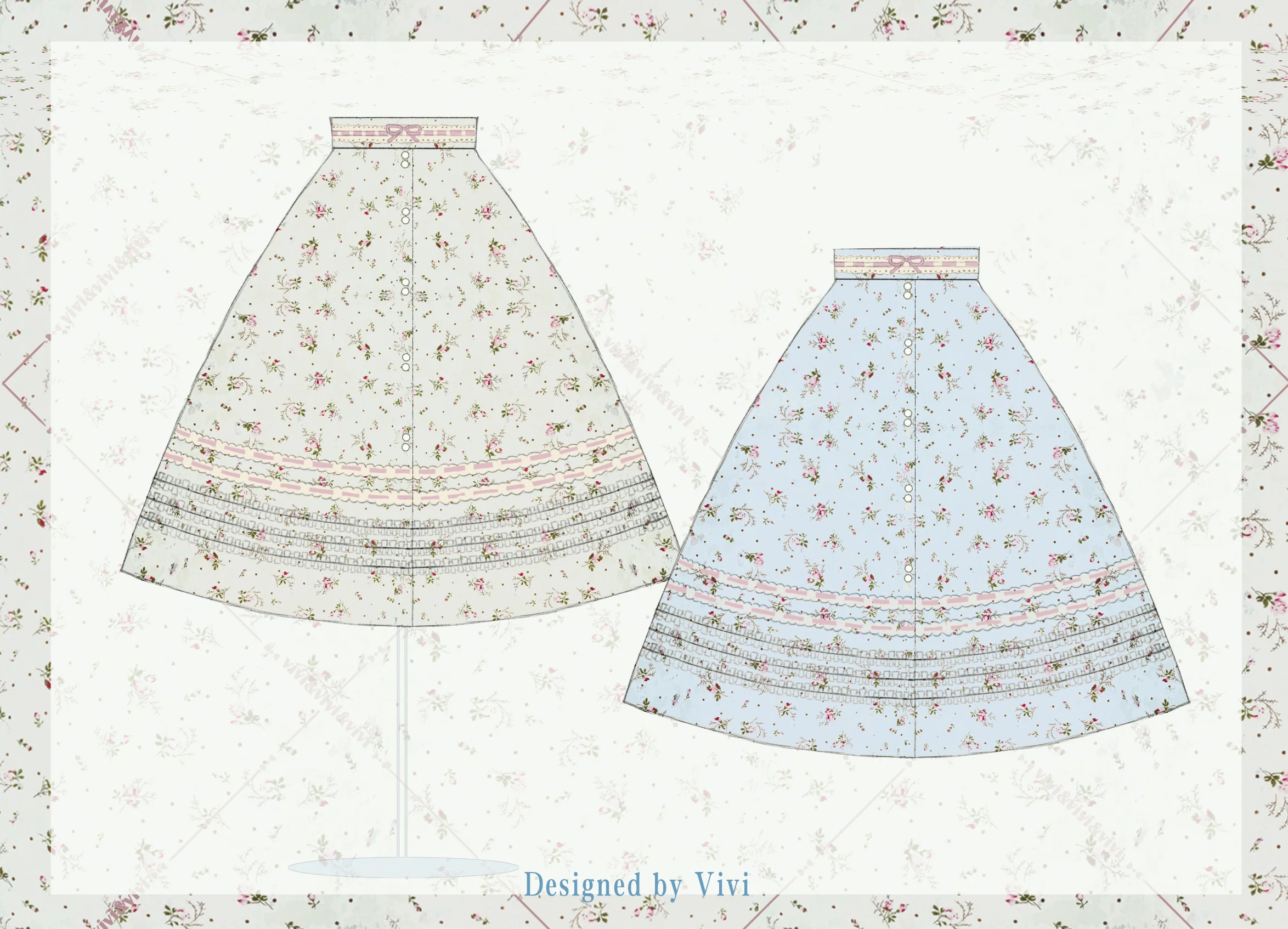 Flower and Alice - Idyllic Retro Floral Country Lolita SK - Image 9