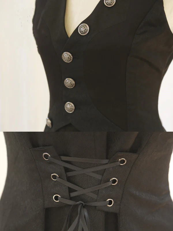 Forever Night Poem - Ouji Lolita Long Vest, Short Front - Image 4