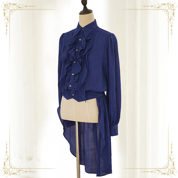 Immortal Moon Night Song - Ouji Lolita Swallow-tailed Blouse - Image 5