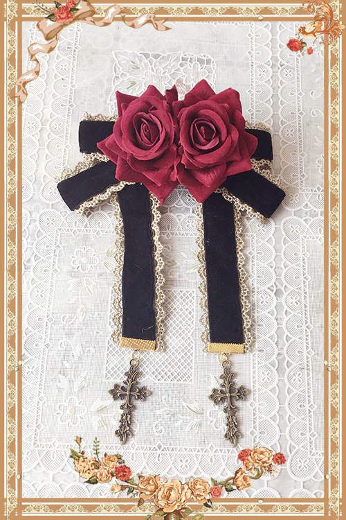 Doll House - Sweet Lolita Accessory Bow Rose Brooch - Image 6