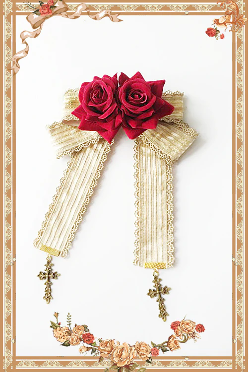 Doll House - Sweet Lolita Accessory Bow Rose Brooch - Image 7