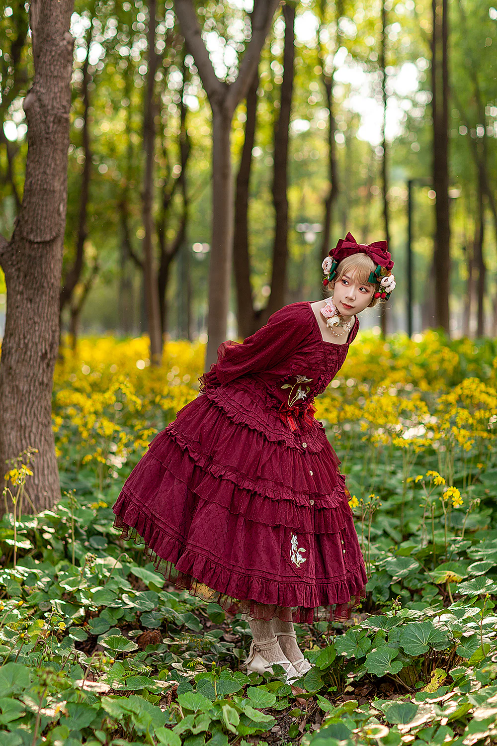 Melaleuca Lily - Embroidery Country Lolita Blouse and Skirt - Image 20