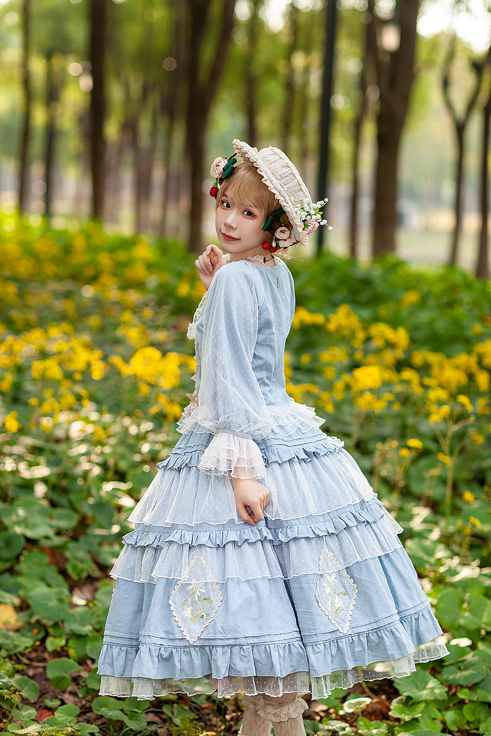 Melaleuca Lily - Embroidery Country Lolita Blouse and Skirt - Image 7