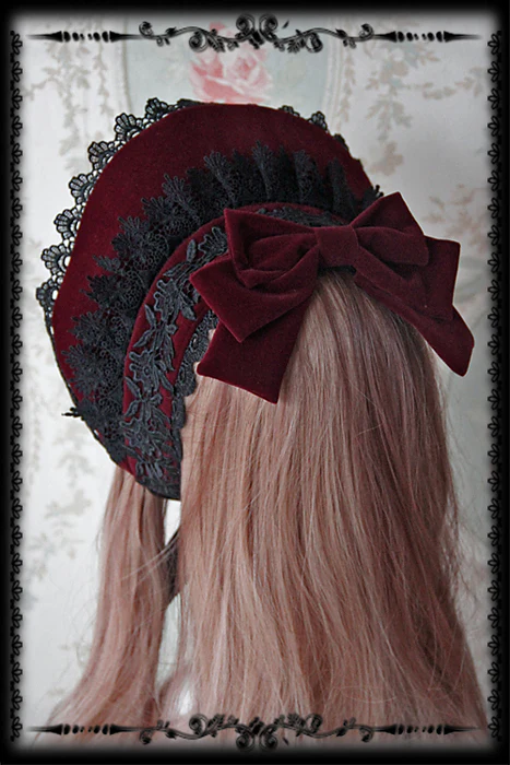 Rose Sanctuary - Gothic Lolita Bonnet - Image 7